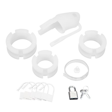 Белая клетка для пениса Silicone Small 2 in Cock Cage With Ball Divider